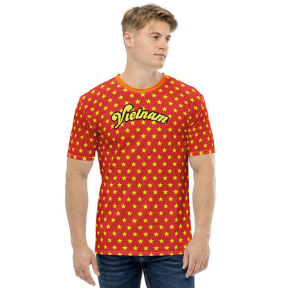  Men's Yellow Polka Dot T-Shirt with Vietnam Design