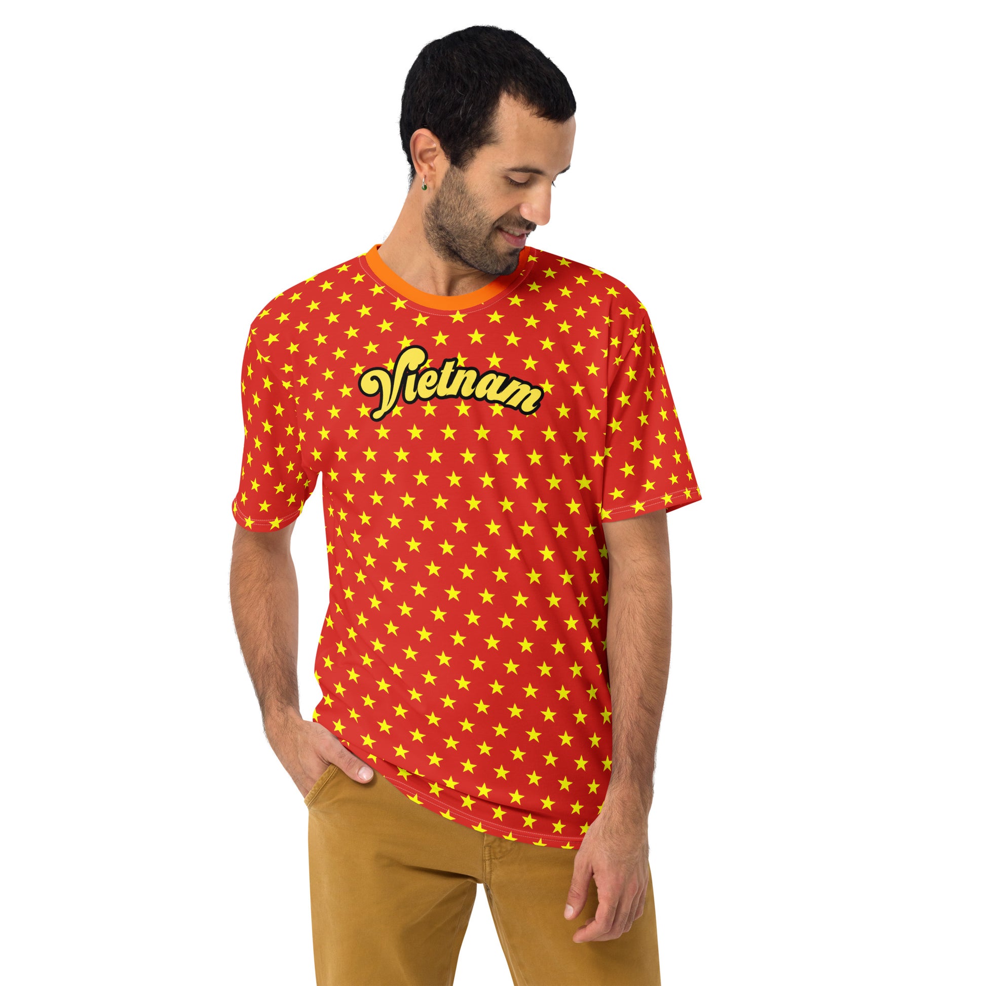  Unique T-Shirt for Men: Yellow Polka Dots with Vietnam Theme