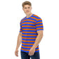 Short-sleeve blue and orange striped men's T-shirt