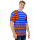 Modern blue and orange striped men's T-shirt