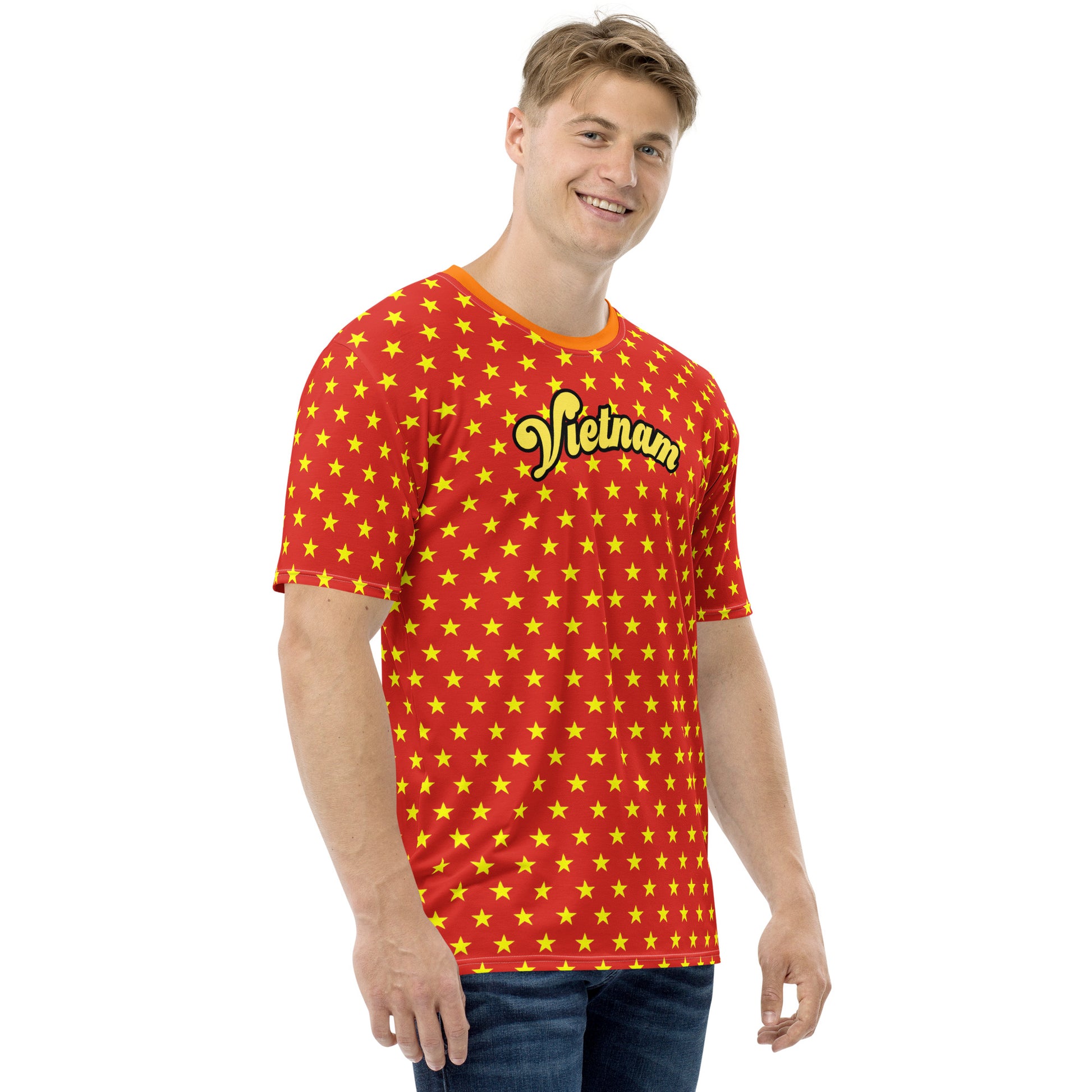 Men's Vietnam T-Shirt: A Fun Twist with Yellow Polka Dots