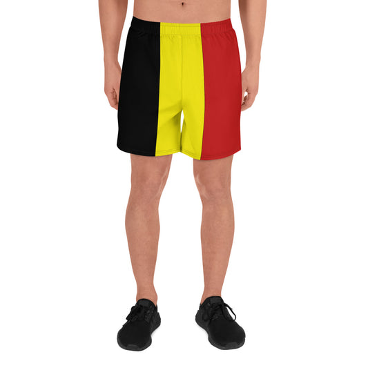 Belgium Long Sports Shorts For Men / Belgium Flag Print / Belgium Gift Football Fan / Eco Friendly