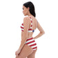 Conjunto de bikini con bandera americana / Talle alto / Poliéster reciclado