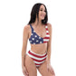 Bikiniset met Amerikaanse vlag / hoog getailleerd / gerecycled polyester