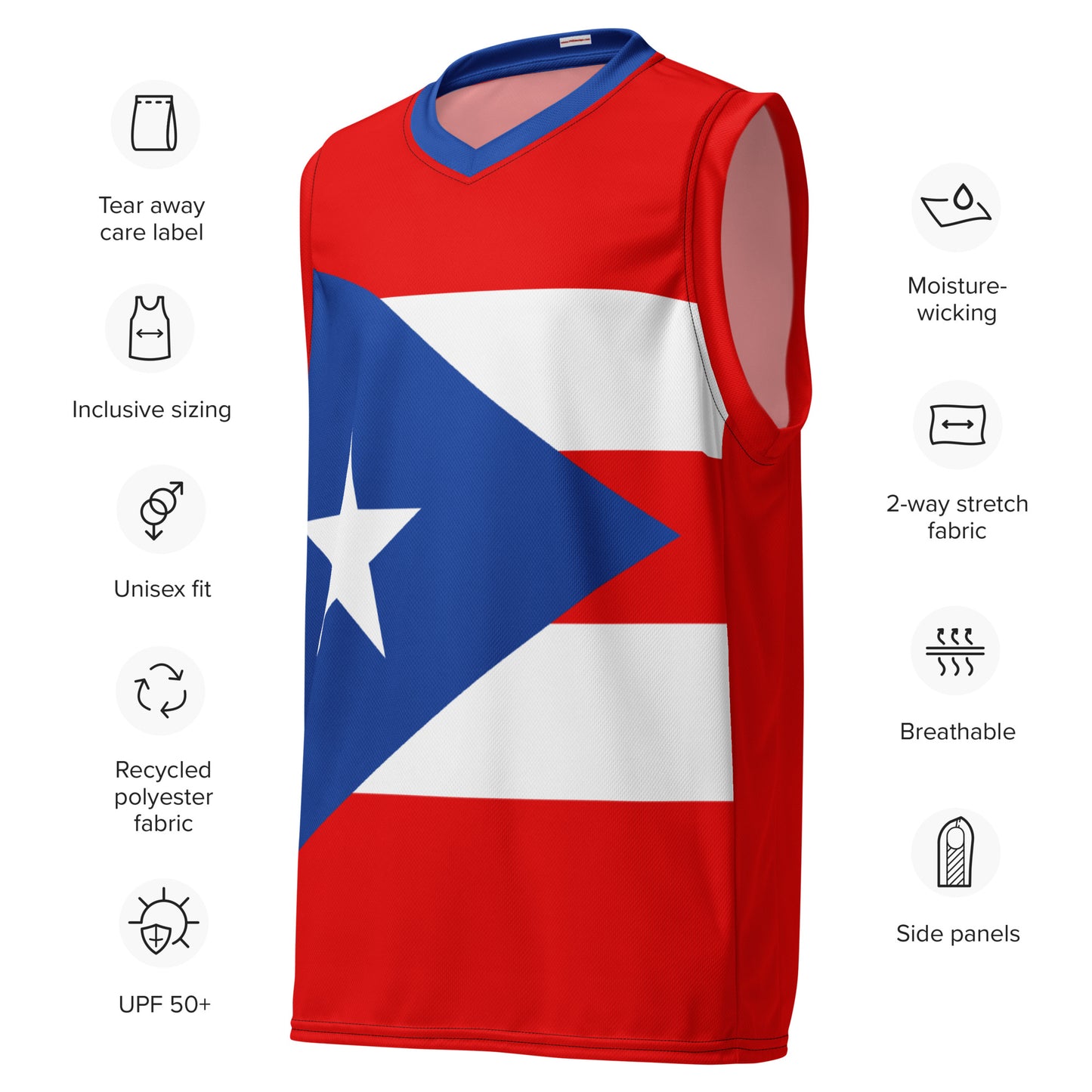 Puerto Rican Flag Basketball Jersey - Unisex Te