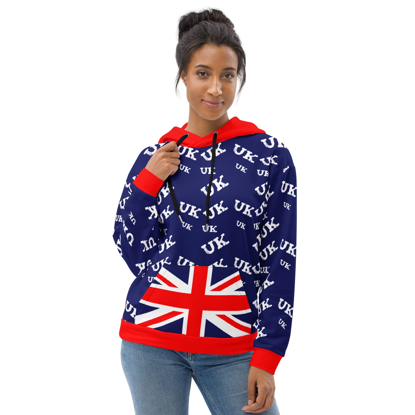Front Side Comfortable British Hoodie with UK Flag