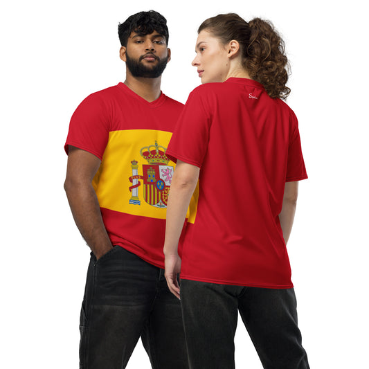 Spain T-shirt / Patriotic Spanish Flag Clothing / Eco Friendly Sports Jersey