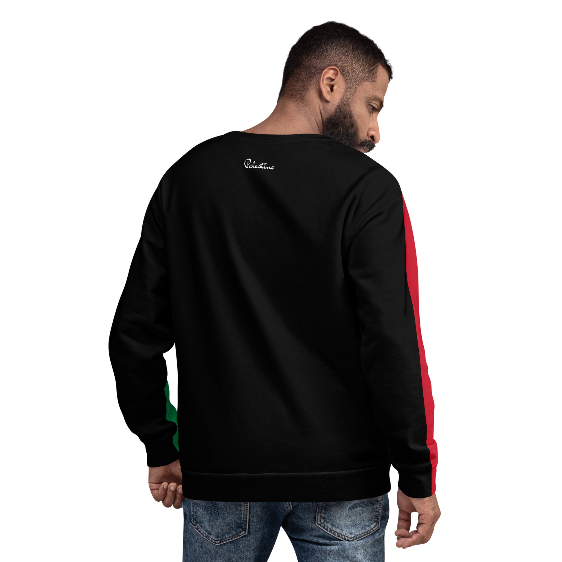 Back Side Palestine Sweatshirt Flag Clothing / Eco friendly
