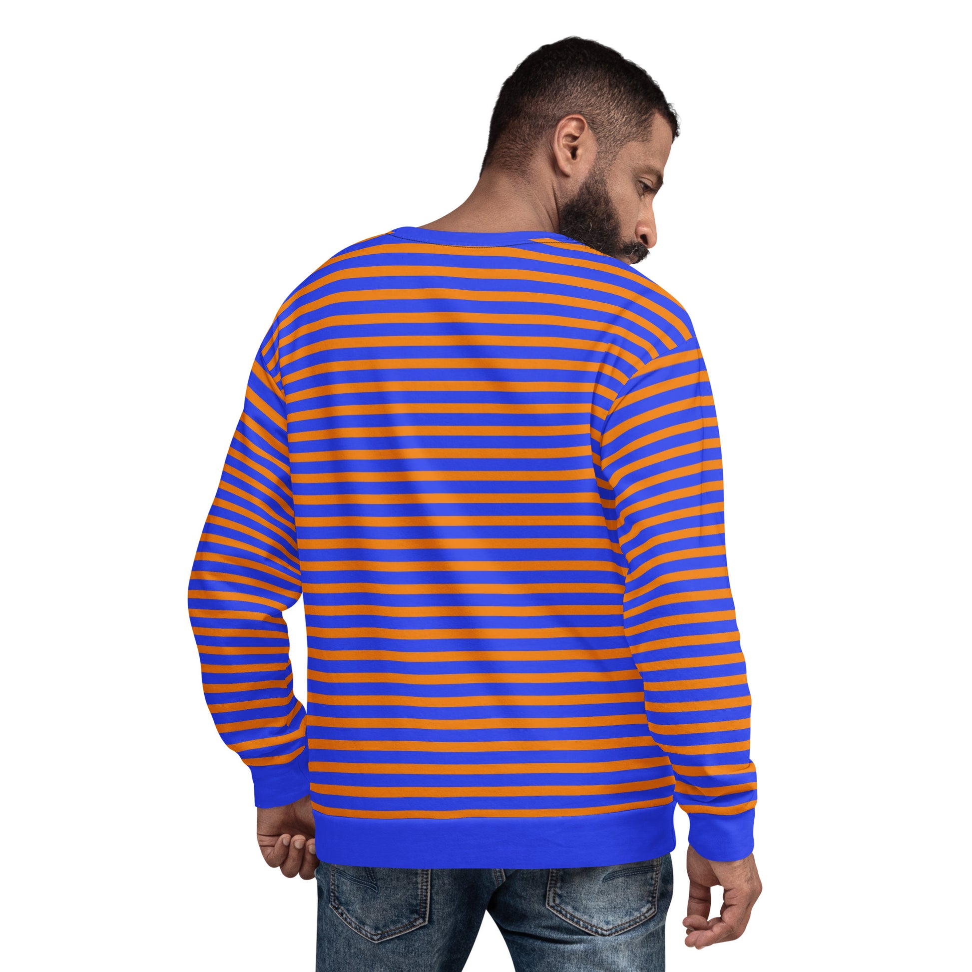 Striped Sweater: Blue and Orange Stripes for a Timeless Look