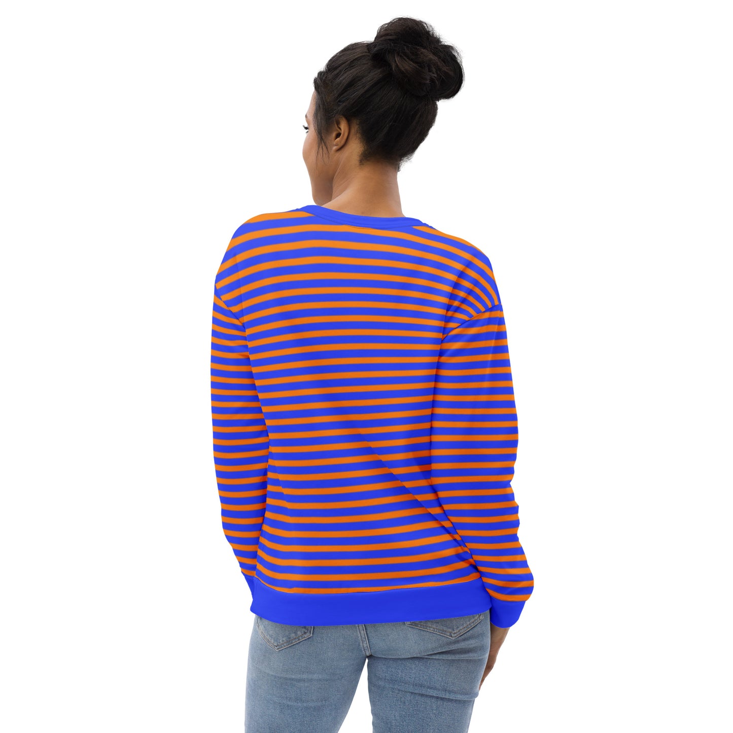 Striped Sweater: Blue and Orange Stripes for a Bold and Eye-Catching Look