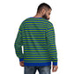Nature's Harmony: Unisex Blue and Green Striped Sweater