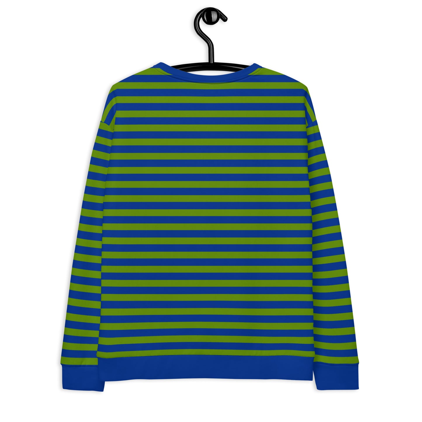 Urban Oasis: Unisex Sweater with Blue and Green Stripes