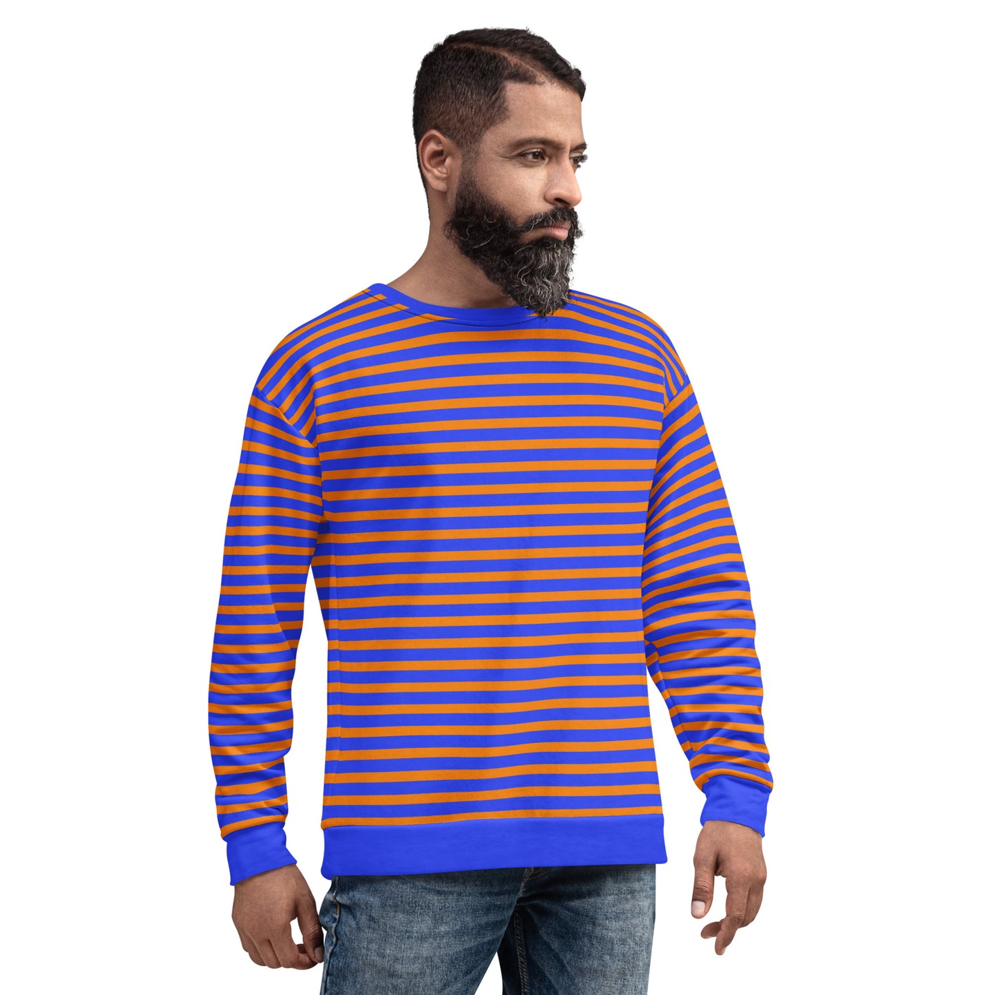 Blue and Orange Stripe Sweater: A Fun and Stylish Option for Men and Women