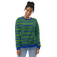Fresh Fusion: Men's and Women's Fashion Sweater in Blue & Green Stripes