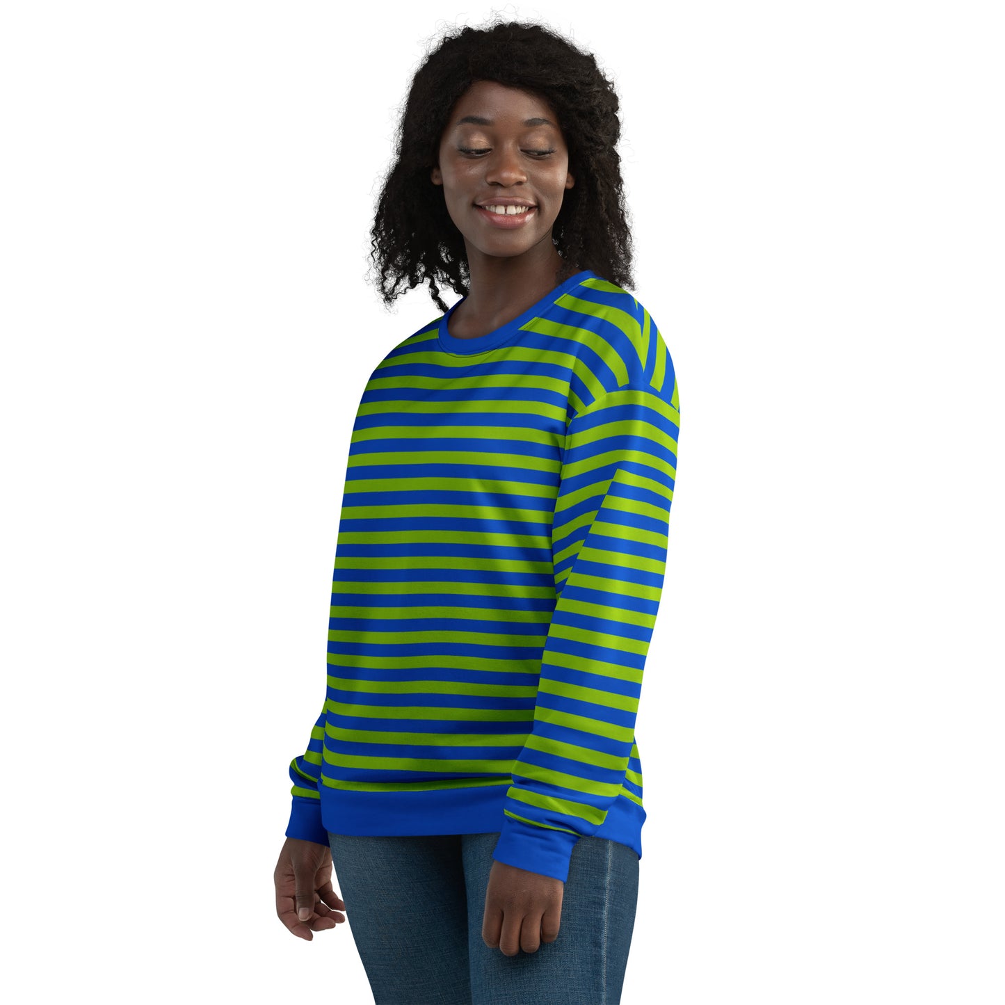 Serene Skyline: Trendy Men's and Women's Sweater in Vivid Stripes