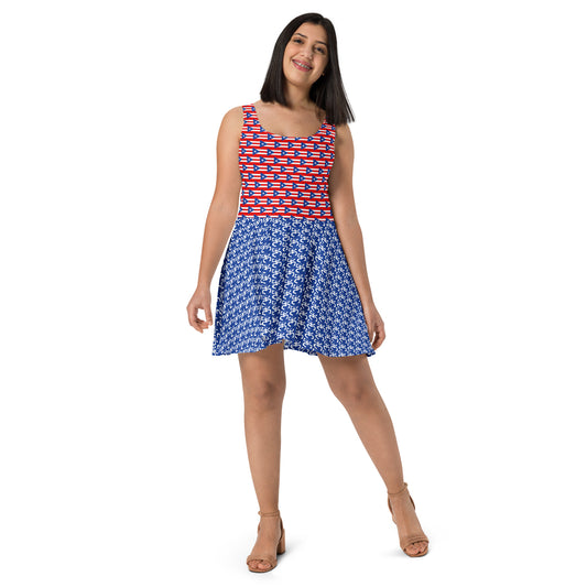 Skater Dress For Patriotic Puerto Rican Party