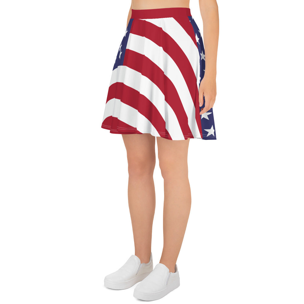 A-line mini skirt with American flag design - Casual wear