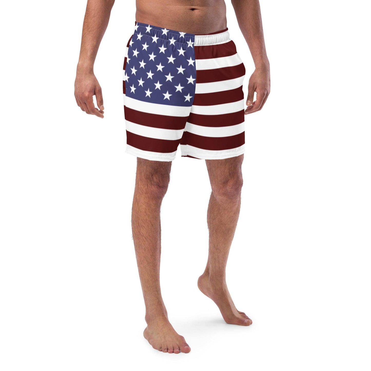 Herren-Badehose mit Amerika-Flagge / schnell trocknender Stoff / verschiedene Taschen / umweltfreundlich