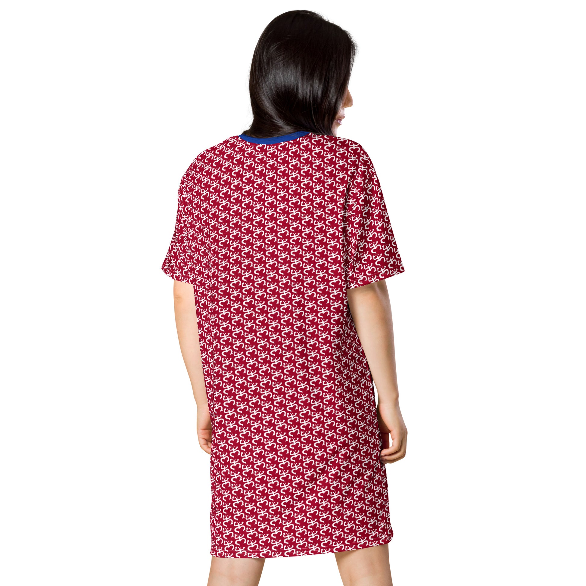 Viva Puerto Rico! Red T-Shirt Dress with Coqui Frog Symbol