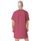 Island Vibes: Red T-Shirt Dress with Enchanting Coqui Frog