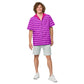 Classic Appeal: Short-Sleeve Pink Striped Shirt with Button-Up Front