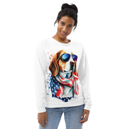 Beagle Sweater US Patriotic Colors
