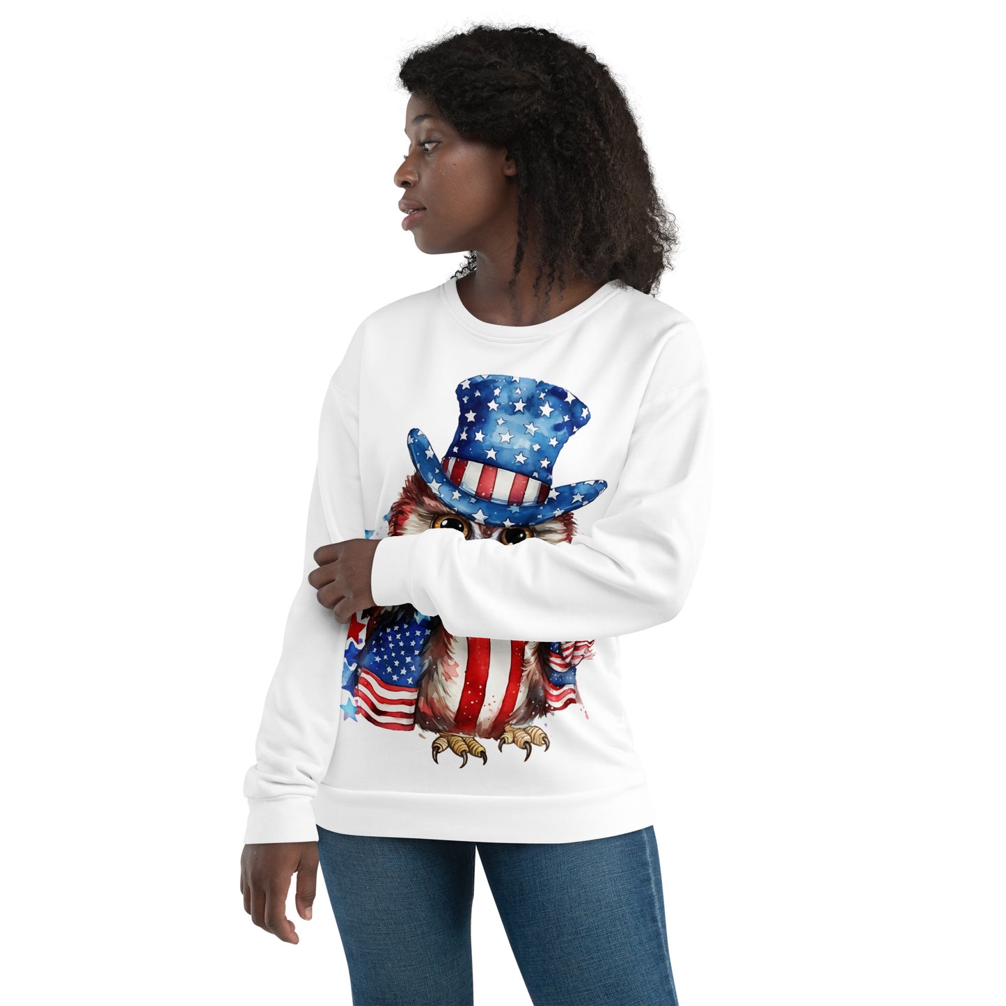 Patriotic Owl Lover's Sweatshirt / USA Colors Owl Sweatshirt