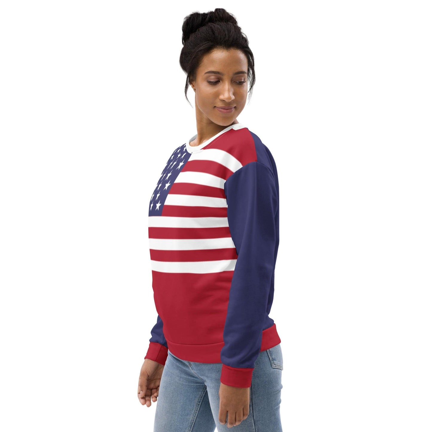 Amerikaans sweatshirt met ronde hals / patriottische trui