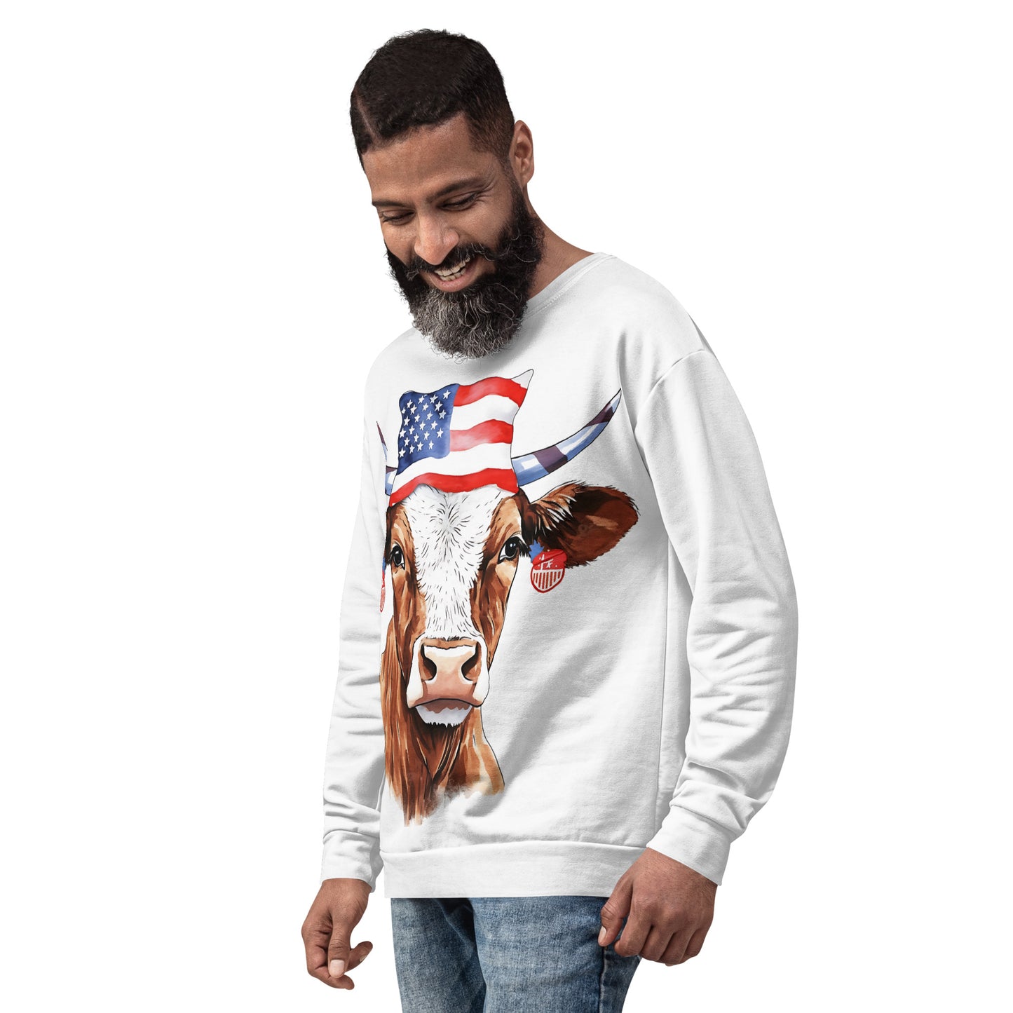 Patriotic Cow Lover Sweatshirt For Animal Lover