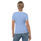 Back Side  White Blue Striped T-Shirt Women | Stylish and Comfortable