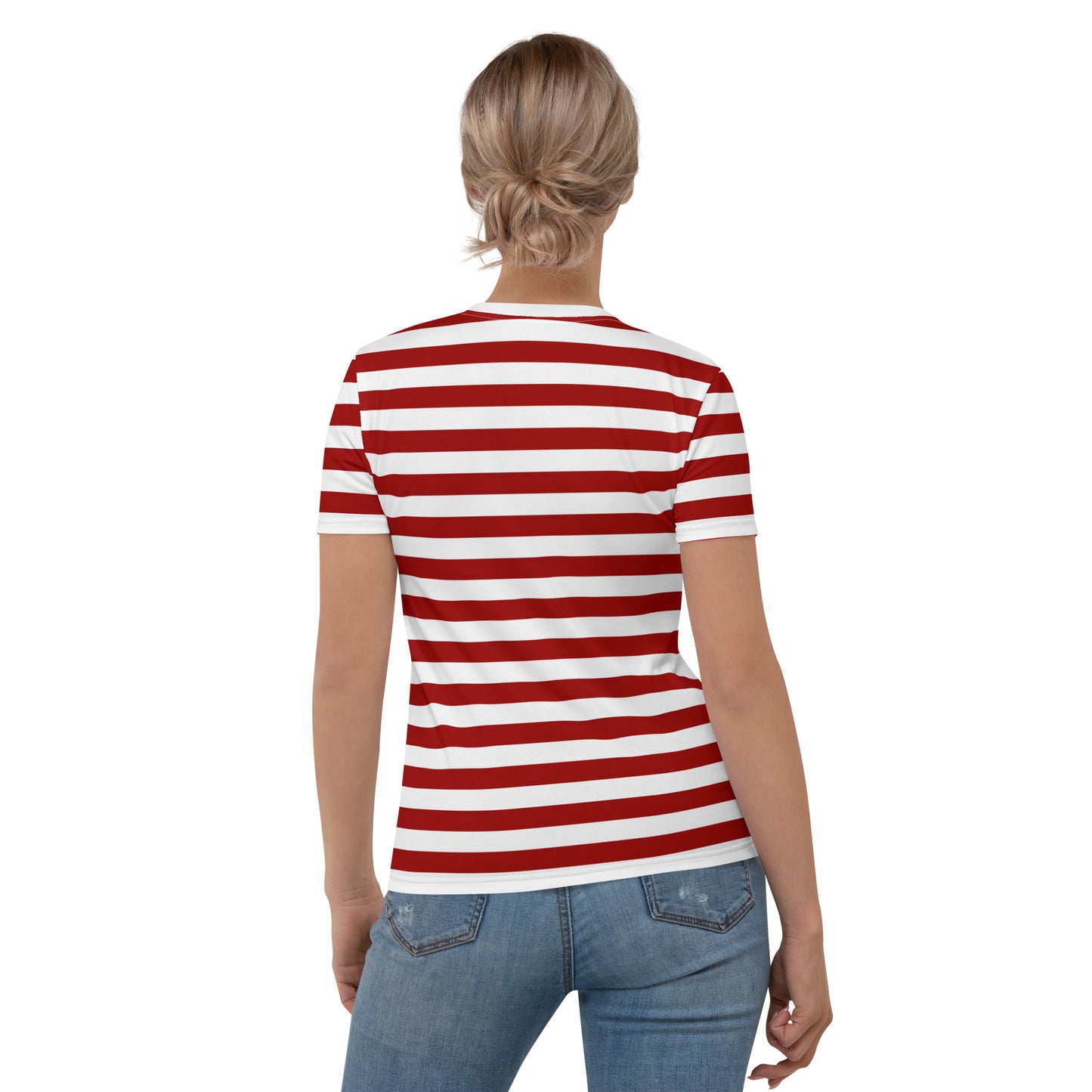 Red And White Striped T-shirt For Women