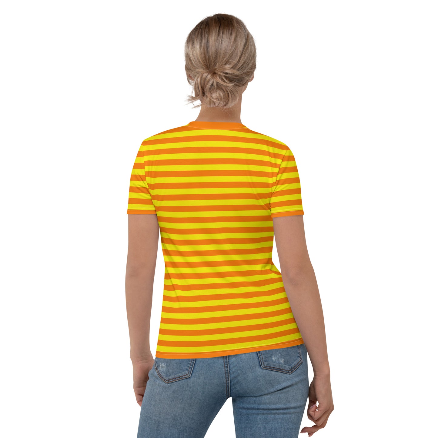 Summer t-shirt with orange and yellow stripes
