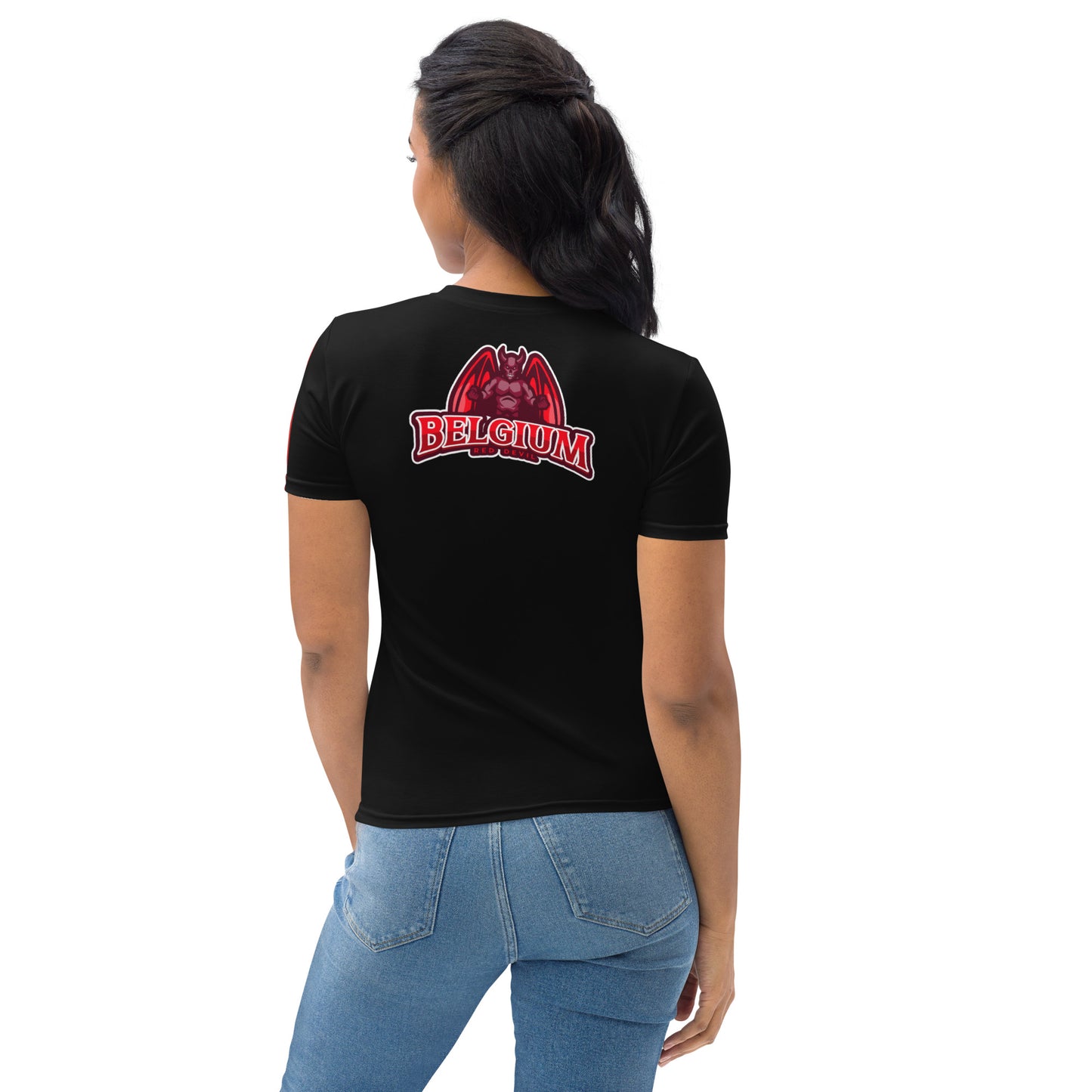 Comfortable Women's T-Shirt - Belgium Red Devil Print