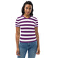 Purple And White Striped Tshirt For Women