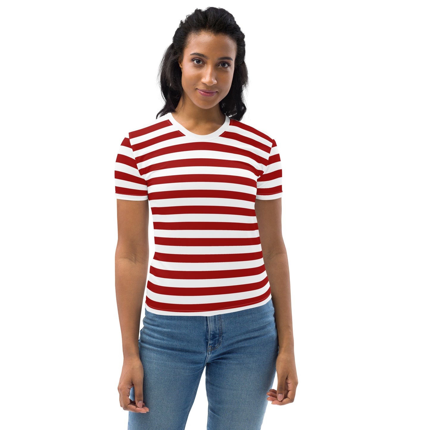 Rood en wit gestreept T-shirt voor dames