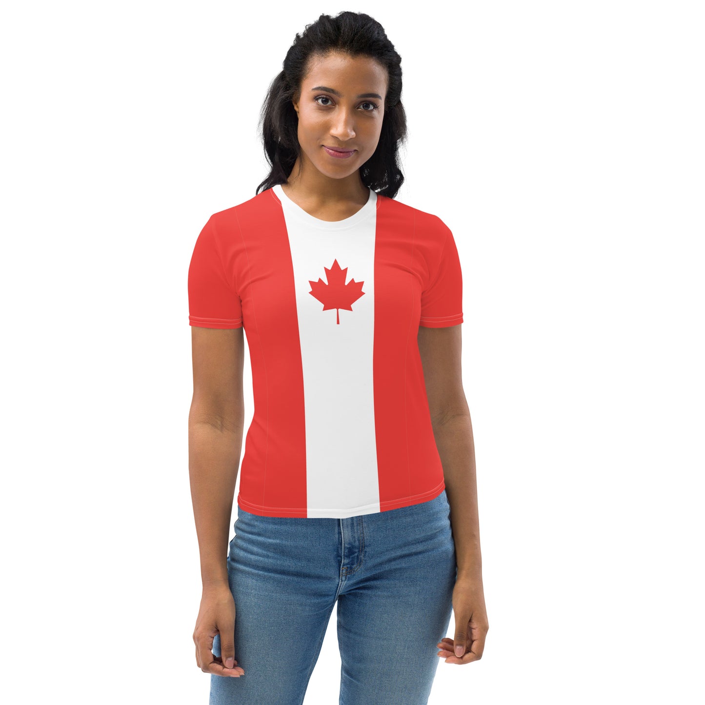 Red and White Women's T-Shirt - Celebrate Canada Day