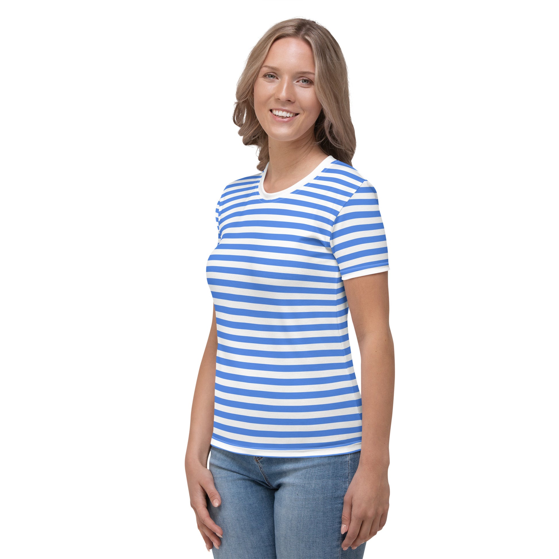 Blue And White Striped Shirt Ladies