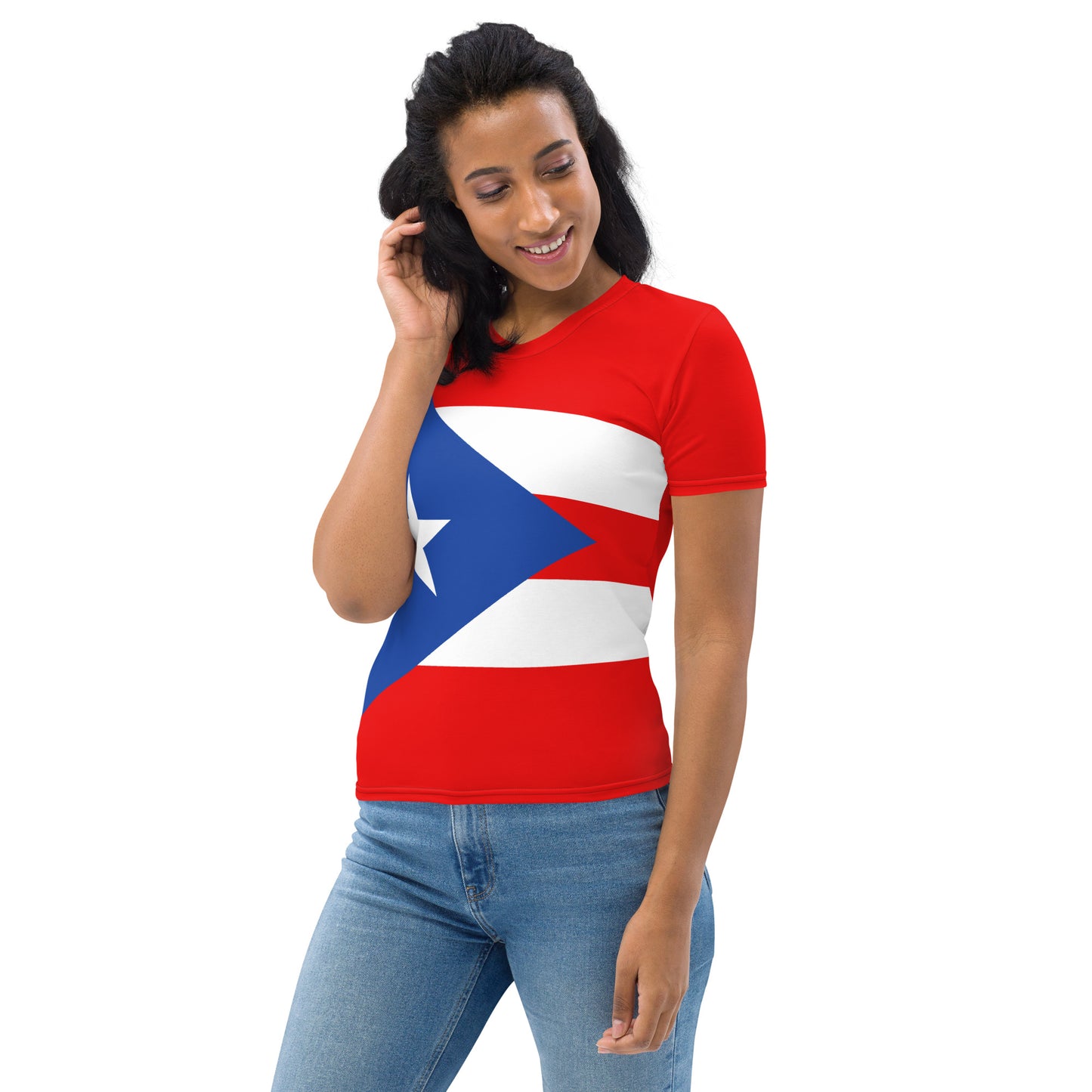 Puerto Rico Pride: Women's Patriotic Flag Tee