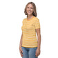 Casual women's t-shirt with orange and white stripes