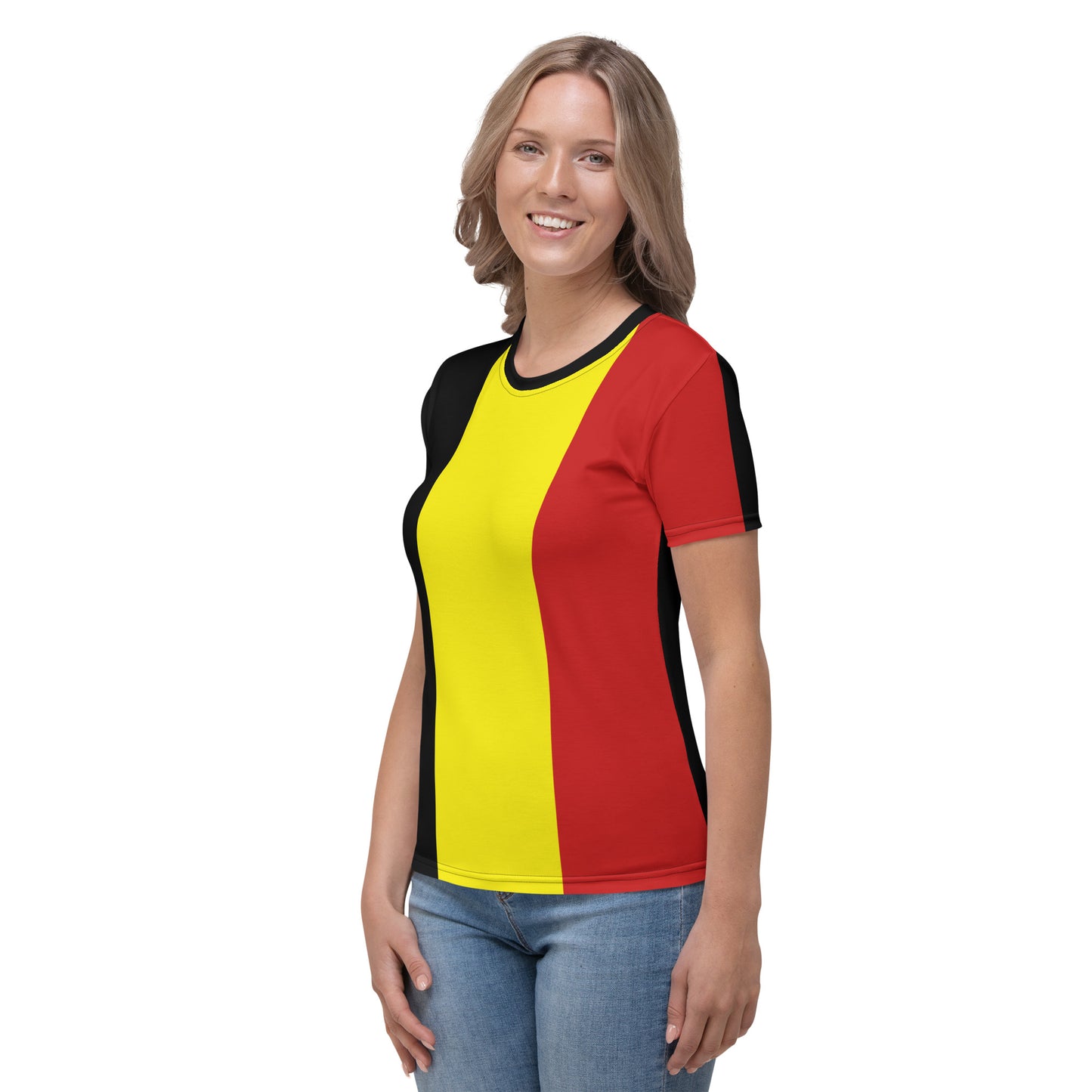 Black, Yellow, Red Belgium Flag Women's T-Shirt