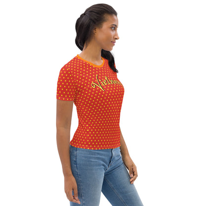 Eye-Catching Women's Top: Vietnam Design with Yellow Polka Dots