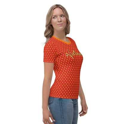 Celebrate Vietnam with this Yellow Polka Dot T-Shirt for Women