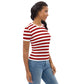 T-shirt rayé rouge et blanc pour femme