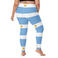 Argentina Flag Yoga Leggings / Blue And White Striped Leggings With Inside Pocket