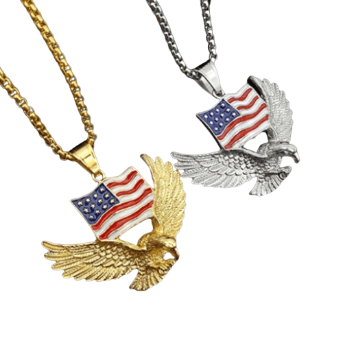 Colar de águia americana/colar de bandeira americana/jóias de bandeira americana