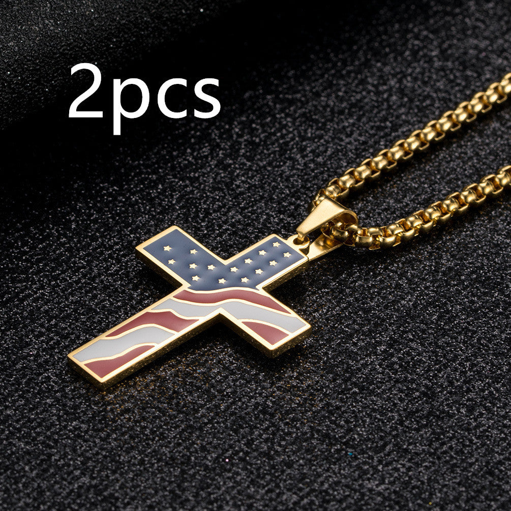 american flag necklace with chain