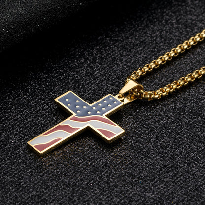 american pride cross pendant for men