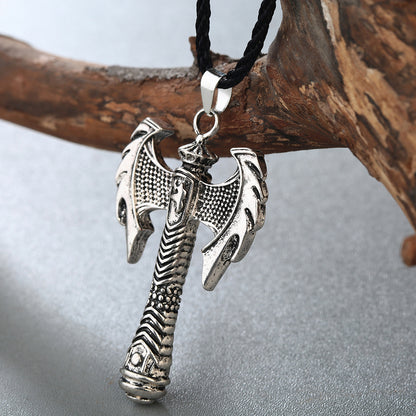 ancient silver axe necklace