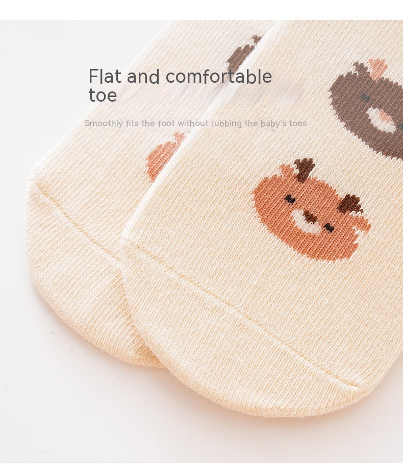 Cozy Cotton Socks with Grippers for Babies (Mid-Calf Length)