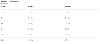 Inches Size Guide Vietnam T-Shirt